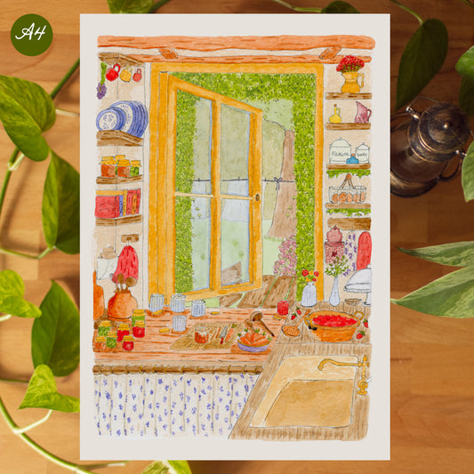 Affiche A4 - La cuisine Cottagecore