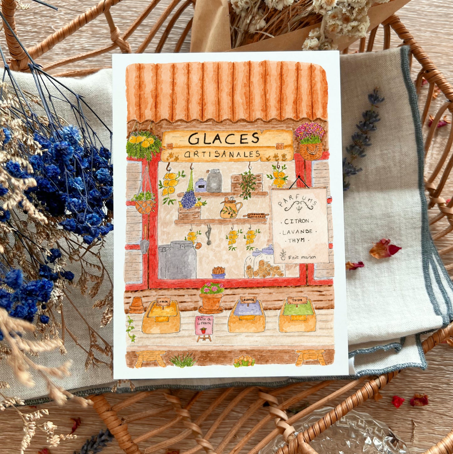 Carte A6 - Glaces au fond du jardin