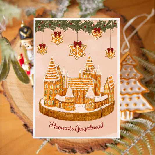 Carte A6 - Poudlard en pain d'épices