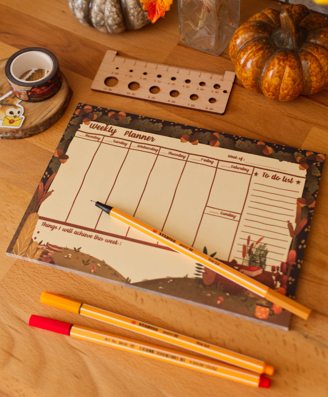 semainier, weekly planner, automne, fall, autumn 