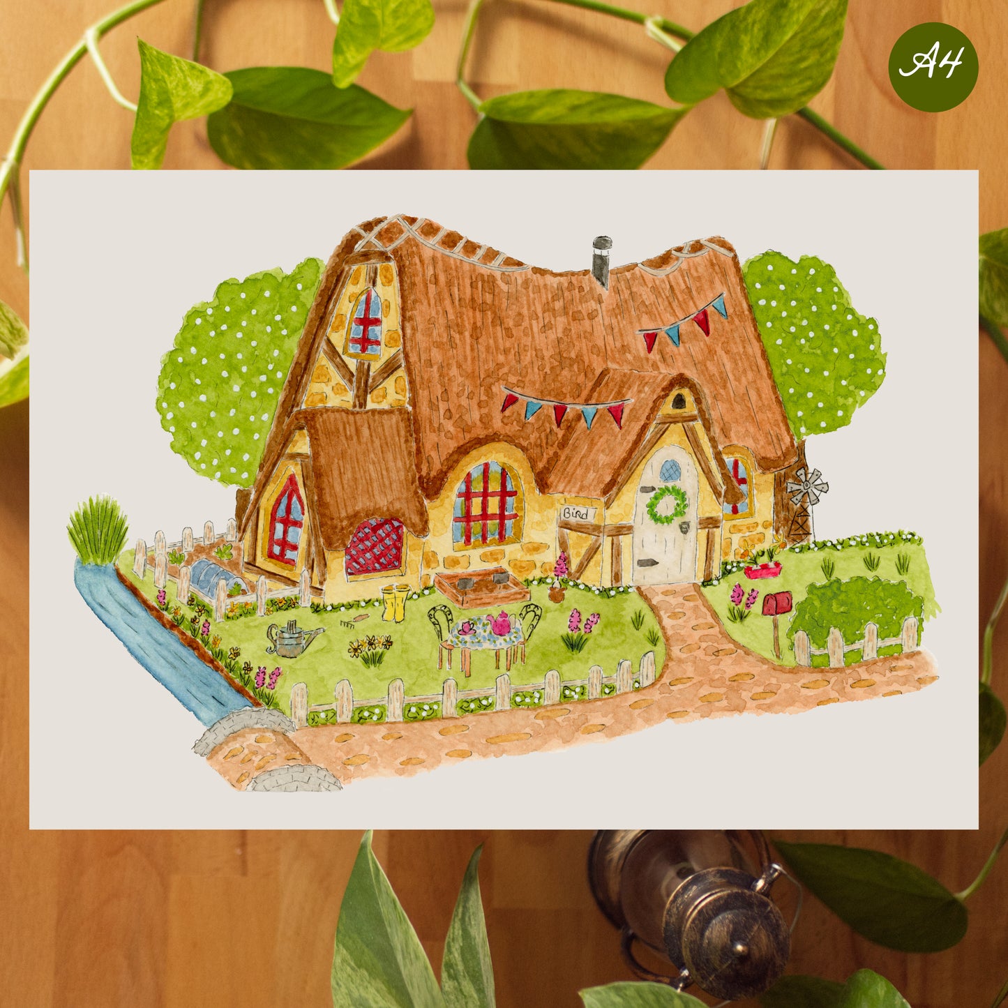 Affiche A4 - Le petit cottage printanier