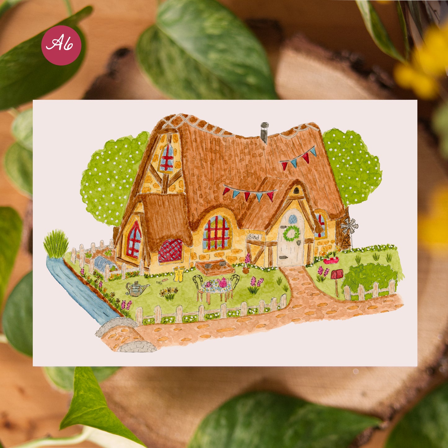 Carte A6 - Le petit cottage printanier